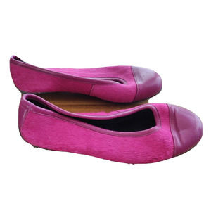 Kokua Shoes Ballet Flats Calf Hair Slip-on Pink Magenta Size 5.4 EU 36.